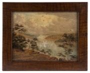 ARTIST UNKNOWN (Australian, 19th century), I.) Balmain From The North Shore, (pencil inscription verso), II.) Mt. Wellington, Tasmania, oil on Windsor & Newton artist board, note the artist has used one piece of board and cut it in half to make two painti - 3