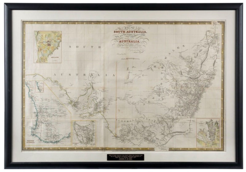 JAMES WYLD, Map of South Australia, New South Wales, Van Diemen's Land, and Settled parts of Australia., Respectfully dedicated to Major Sir T.L. Mitchell K.t D.C.L. F.G.S. &c Surveyor General of New South Wales [London : circa 1841], 62 x 94cm; hand colo