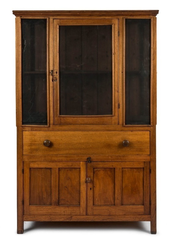 An antique Australian cedar meat safe pantry, South Australian origin, circa 1860, 189cm high, 103cm wide, 55cm deep