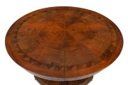 HARRY GOLDMAN impressive seven piece blackwood dining setting with five extension leaves and parquetry starburst top, circa 1920s, 77cm high, 140cm diameter, (340cm wide when extended) - 2