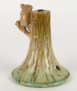 REMUED pottery table lamp base of tree stump form with applied koala and branch decoration, rare, incised "Remued 13/S3", ​​​​​​​14.5cm high - 2