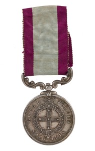 VICTORIA VOLUNTEER FORCES: Long and Efficient Service Medal, 1881-1893 (type 1). H. PARISH 1880. Impressed.