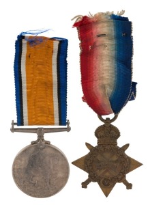 PAIR: 1914-15 Star and British War Medal, named to 709 PTE. O. BATES. 7/L. H. RGT. A.I.F. (2).