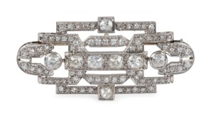 A superb antique white gold brooch set with diamonds, late 19th early 20th century, 5.5cm wide, 16.4 grams