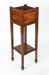 An Australian blackwood planter stand, early 20th century, 108cm high, 33cm wide, 33cm deep