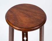 An Australian Arts and Crafts jardiniere stand, Queensland maple, circa 1910, 85cm high, 32cm diameter  - 2