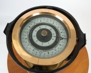 Ship's dry compass, mounted in black metal stand with timber base. Made in Japan by YOKOGAWA DENSHIKIKI Co. Ltd., 20th century, 33cm high, 33cm wide - 2