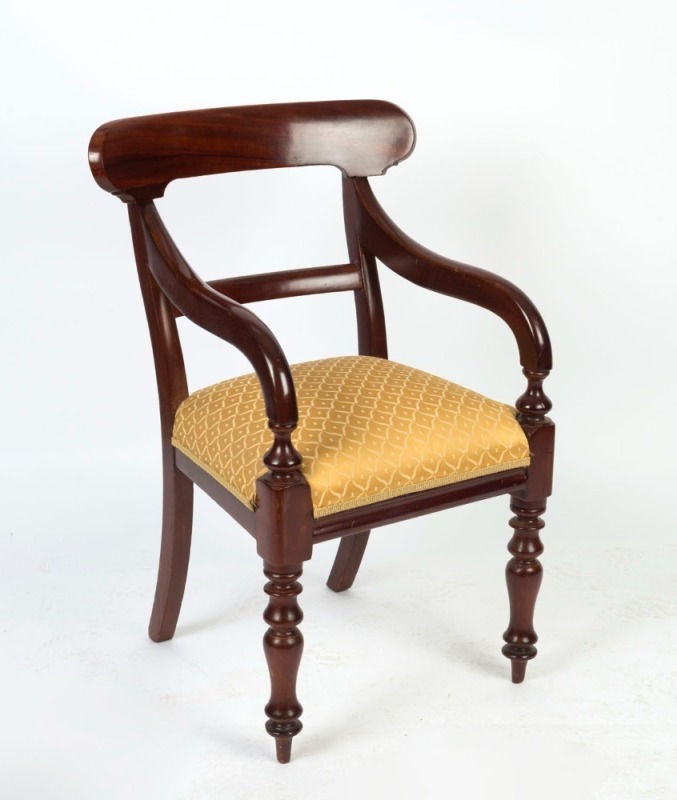 An antique Australian cedar spade back armchair, mid 19th century, 