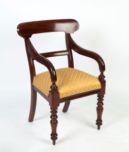 An antique Australian cedar spade back armchair, mid 19th century,
