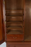 An antique Australian cedar two door wardrobe with blanket drawer, interior fitted with slides and drawer on the left side, 19th century, 219cm high, 136cm wide, 52cm deep - 2