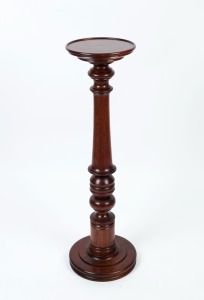 An antique turned jarrah pedestal, Western Australian origin, early 20th century, 103cm high, 27cm diameter