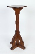 An Australian gothic Tasmanian oak pedestal, early 20th century, ​​​​​​​103cm high, 33cm wide, 33cm deep - 2