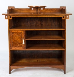 An Australian Arts & Crafts blackwood bookcase, early 20th century, 110cm high, 107cm wide, 34cm deep