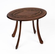 An Australian kauri pine oval occasional table, early 20th century, 48cm high, 58cm wide, 39cm deep