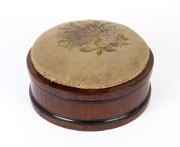 An Australian cedar and pine circular footstool, South Australian origin, 19th century, 16cm high, 32cm diameter