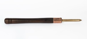 An impressive fid, turned timber, copper and brass, 19th century, 69cm long