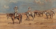 ARTHUR ESAM (1850 - 1934), (Heading off), watercolour, signed and dated '09 lower right, 18 x 32cm; framed (overall 34 x 47.5cm).