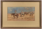 ARTHUR ESAM (1850 - 1934), (Heading off), watercolour, signed and dated '09 lower right, 18 x 32cm; framed (overall 34 x 47.5cm). - 2