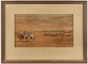 ARTHUR ESAM (1850 - 1934), (The departure), watercolour, signed lower right, 19.5 x 34cm; framed (overall 36 x 49cm). - 2