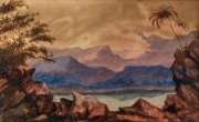 Artist Unknown, (Tropical Lake scene), watercolour, initialled "R.N.R." and dated 1873 lower right, 19 x 30.5cm; framed (37 x 45cm).