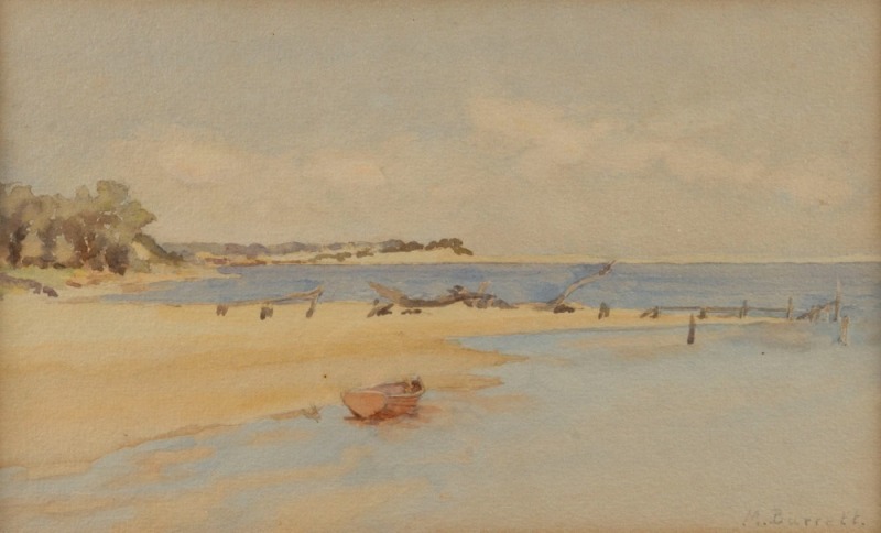 LADY MARIAN BARRETT (1861 - 1939), Marlo (Gippsland), watercolour, titled and dated 1930 verso, 14 x 22cm; framed (overall 27 x 33cm).