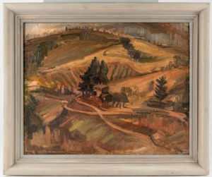 GEOFFREY BROWN (1926-2014), Winding Roads, oil on board, signed lower right "G.B. Brown, '58", 40 x 50cm, 52 x 62cm overall