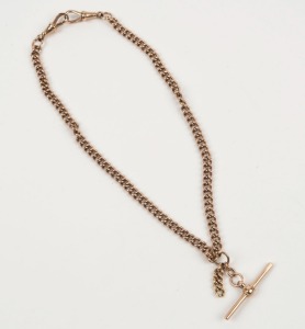 ROBERTSON of Melbourne antique 9ct rose gold fob chain, 40cm long, 34.5 grams