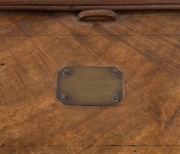 LORD CASEY Anglo-Indian writing box with tambour top, teak and ebony, 19th century. Bearing brass plaque inscribed "To Lord Casey In Appreciation And Friendship. Sir Frank Carter". 26cm high, 51cm wide, 45cm deep - 2