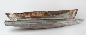 Two wooden boat hulls, 20th century, 124cm and 127cm long