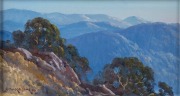 LEONARD LONG (1911-2013), I.) The Rolling Hills, Bullio, NSW, II.) Hills of Wollondilly, oil on canvas board, signed lower left "Leonard Long", 12 x 22cm each, 22 x 33cm each overall - 2