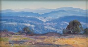 LEONARD LONG (1911-2013), I.) The Rolling Hills, Bullio, NSW, II.) Hills of Wollondilly, oil on canvas board, signed lower left "Leonard Long", 12 x 22cm each, 22 x 33cm each overall - 3