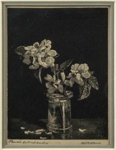 LIONEL LINDSAY (1874-1961), Apple Blossom, wood engraving, signed and titled in the lower margin, 14 x 10cm, 37 x 28cm overall