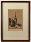 LIONEL LINDSAY (1874-1961), The Town Hall, Adelaide, engraving, signed lower left "Lionel Lindsay", 19 x 12cm, 36 x 26cm overall - 2