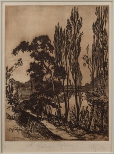 WILLIAM HUNTER SENIOR (Australian), The Boulevard, Richmond, engraving, signed and titled in the lower margin, 24 x 17cm, 40 x 30cm overall