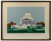 CYRIL LEYSHON-WHITE (1891-1955), The Shrine, Victoria, screenprint, signed and titled in the lower margin, endorsed "To George Hudson", 27 x 38cm, 40 x 50cm overall