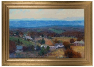 Kevin Anderson Taylor The Distant Grampians Acrylic on board. Circa 1990, Signed lower left. 60 x 90 cm Frame overall 76 x 107cm  