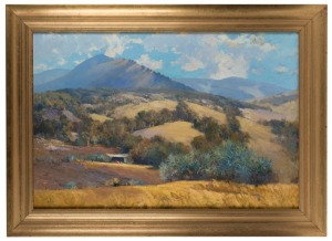 KEVIN ANDERSON TAYLOR, Yarra Burn Vista, Oil on board. Circa 1990, signed lower left.  60 x 90cm, frame overall 77 x 107cm 