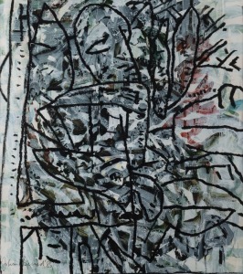 JOHN BEARD (b.1943), Untitled, 1985, acrylics on artist card, signed and dated lower left, 69 x 61cm; framed 91.5 x 82cm overall, Provenance: The Joyce Evans estate.