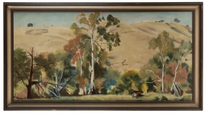 PATRICIA LANE, (Australian landscape), oil on board, signed lower left "P. Lane", ​​​​​​​44 x 89cm, 53 x 99cm overall