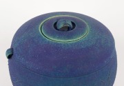 JANET DEBOOS blue glazed lidded pot, impressed monogram mark to base, ​​​​​​​22cm high - 2