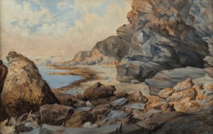 P. HOWARD, untitled coastal scene, watercolour, signed lower right "P. Howard", ​​​​​​​18 x 29cm, 35 x 47cm overall