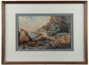 P. HOWARD, untitled coastal scene, watercolour, signed lower right "P. Howard", ​​​​​​​18 x 29cm, 35 x 47cm overall - 2