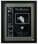 THE BEATLES IN AUSTRALIA 1964: - Original film Frames: Three displays, each with an original 16mm film frame, and an enlarged print of image: 'John Lennon During the Beatles First Australian Press Conference at the Sheraton Motor Hotel Sydney 11 June 1964 - 2