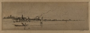 ERIC GLIDDEN SCOTT (1893-1978), (Italian coastal view), etching, circa 1928, signed lower right, ​​​​​​​11 x 28cm, 29 x 45cm overall