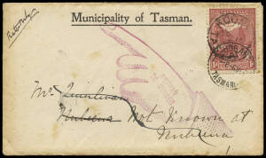 1906-1911 range of covers and postal cards franked with 1d & 2d Pictorials covering printed matter and country letter rates incl. registered Ringarooma ot Hobart, & 1908 Koonya to Nubeena unclaimed with returned to sender 'pointed hand' & Hobart Dead Lett