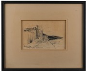 HAROLD BROCKLEBANK HERBERT (1892-1945), The Citadel Villefranche, pencil sketch, signed and titled lower left, 14 x 22cm, 35 x 42cm overall - 2