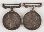 CAMPAIGN MEDAL: Crimea Medal 1854, awarded to 3656. T. NILAN and another, Unnamed. (2). - 2