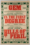 The "GEM Picture Palace", Faversham, England: 1927 - 1932 collection of original posters advertising the films to be shown during the following week. Noted "Gay Deceiver", Buck Jones in "Hills of Peril", "The Emden", Tom Mix in "The Last Trail", "Crazy Ma - 2