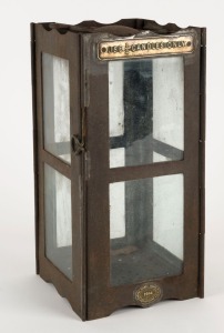 HURRICANE LANTERN by "HARVEY, SHAW & DRAKE, MELBOURNE, 1914", ​​​​​​​39cm high overall