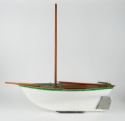 An Australian cedar pond yacht hull, 20th century, 82cm high, 82cm long